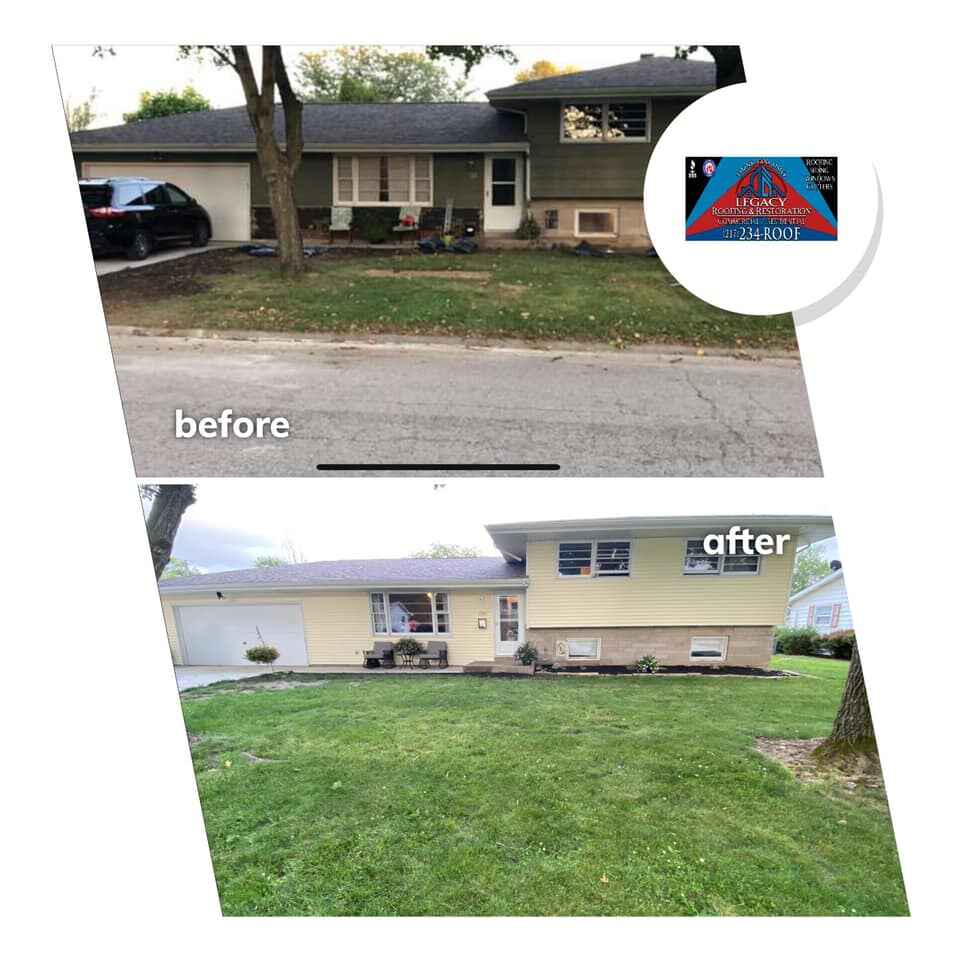 before and after of roofing company
