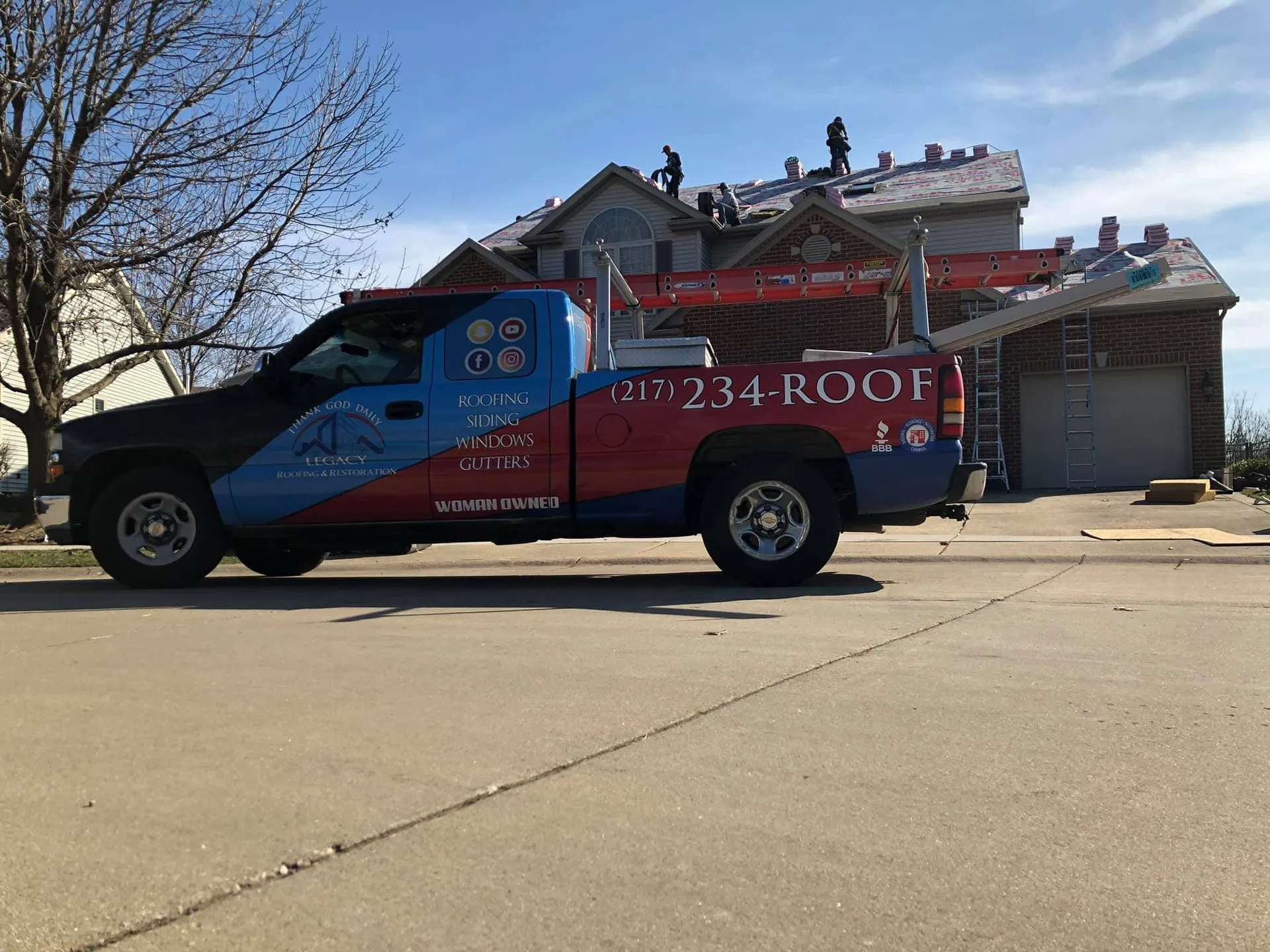 Legacy Roofing service truck