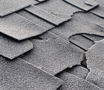 Roof with dented shingles